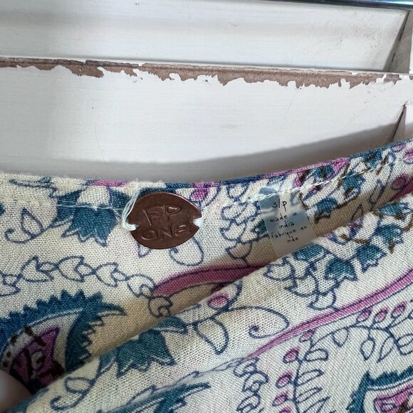 FREE PEOPLE ONE WIDE LEG PAISLY FLOWY PANTS - Picture 3 of 8